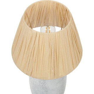 BELIANI Tischlampe Grau Keramik Vasenform Strukturiert 56 cm Papierschirm Kegelform Natürlich Langes Kabel mit Schalter Modern Boho Beleuchtung Le...