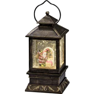 Konstsmide Schneelaterne Weihnachtsmann 10,5 x 22 cm Braun/Mehrfarbig