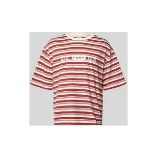 Relaxed Fit T-Shirt mit Logo-Stitching Modell 'Heritage', Rot, L