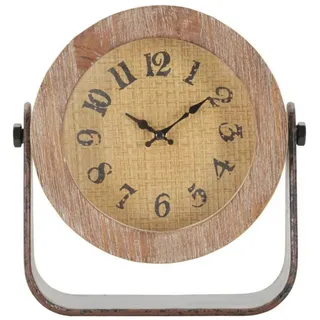 mauroferretti Mauro Ferretti Tischuhr aus braunem Holz und Metall, 23,5 x 7 x 24 cm | Gr.: onesize