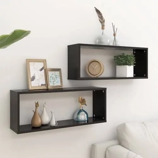 vidaXL Würfelregale 2 Stk. Schwarz 60x15x23 cm Holzwerkstoff