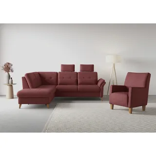 sit&more Ecksofa Göteborg inkl. Sitztiefenverstellung 2-Sitzer Rot