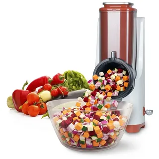 Genius Gemüseschneider Nicer Dicer Electro PRO Set 32-tlg., terracotta, Gemüseschneider, 80 W, Präzise und gleichmäßige Ergebnisse in Sekundenschnelle rot