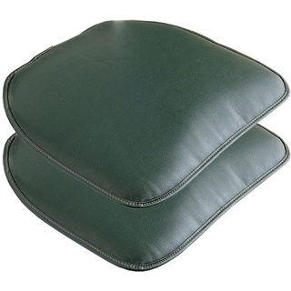 EORNOW PU-Leder-Stuhlkissen-Set Mit 2/4 Hufeisen-Sitzkissen, rutschfeste Stuhlpolster for Esszimmerstühle, Küchenstühle, Bürostühle (Color : Dark Green, Size : 43x40cm(Set of 2))