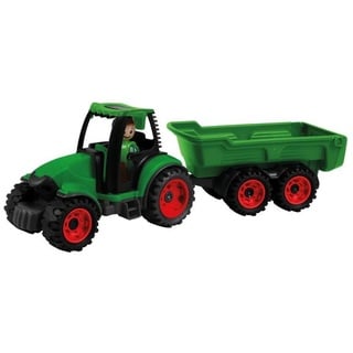 LENA® 01625 - Truckies Traktor mit Anhänger, mit Spielfigur, Sandspielzeug