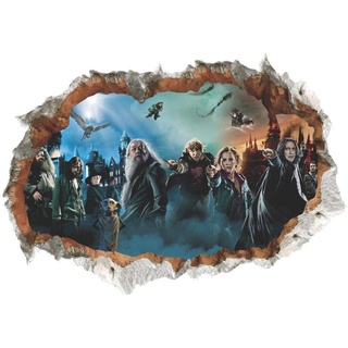 Zhongyanxin 3D Broken Wand Harry Potter Charakter Szene Hogwarts Schloss Wand Sticker Aufkleber Zuhause Dekor