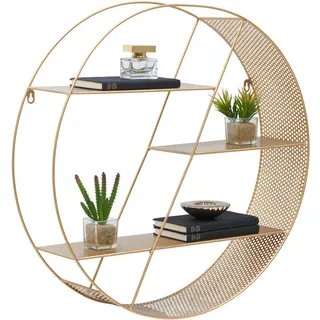 Carryhome Wandregal, Gold, Metall, 60x60x15 cm, Küchen, Küchenmöbel, Küchenregale
