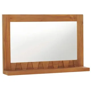 vidaXL Wandspiegel mit Regal 60×12×40 cm Teak Massivholz