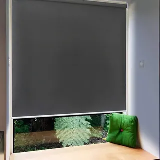 HENGMEI Außenrollo Senkrechtmarkise Balkon Rollo Außen Sonnenschutzrollo für Terrasse 180x140cm Anthrazit