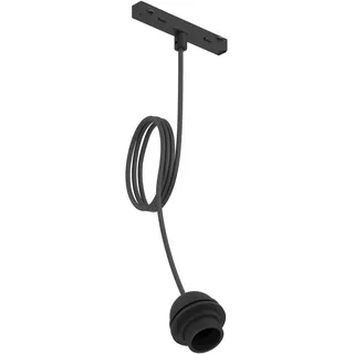 EGLO Zubehör für Schienensystem Easy Track Hängelampe | Adapter für Schienenleiste, Pendelleuchte zum Stecken, Accessoire Lichtschiene Decke, Kunststoff in Schwarz, E27 Fassung