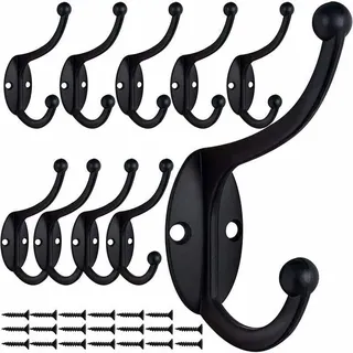 Schwarz – 10er-pack Retro-haken-garderobenständer Zur Wandmontage, Vintage-metall-türhaken Für Badezimmer, Küche, Schlafzimmer, Flur
