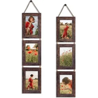 10x15 Collage Bilderrahmen Set rustikaler vertikaler Rahmen