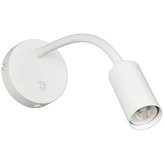 Reality Leuchten LED Leselampe mit Schalter & Schwanenhals, Breite 10cm, Leuchtmittel dimmbar, LED wechselbar, Warmweiß, Wandlampe für Bett Nachttisch, Leseleuchte Wand-Montage mit GU10 LED weiß