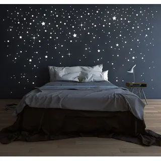 ilka parey wandtattoo-welt® Riesen Sternenhimmel 708 Stk. Sterne Wandtattoo fluoreszierend leuchtende Sterne Leuchtsterne selbstklebende Sterne Sternensticker M1228