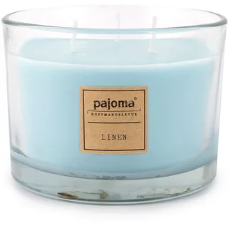 pajoma Duftkerze Linen, 340 g, im Glas mit Holzdeckel, Premium Edition, für Circa 40 Stunden