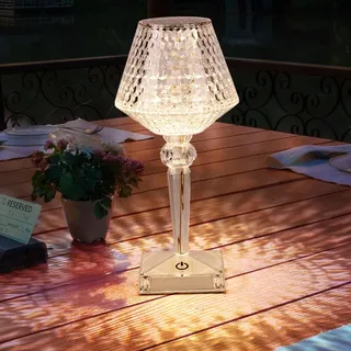Tischleuchte Dekolampe Tischlampe Touchfunktion LED dimmbar Kristalle Akku USB
