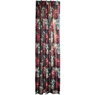 Homing Vorhang floral rot grün | Blickdicht Rosen modern | Wohnzimmer Schlafzimmer Kinderzimmer | 140x245cm