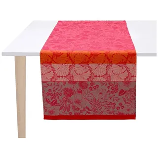 Le Jacquard Francais Tischläufer Tischläufer Cottage Fleury 50x150 cm, jacquard-gewebt rot