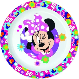 TATAWAY Tiefer Teller Microwave Minnie Bold Florals: elegantes Disney-Design, mikrowellengeeignet, robust und ideal für ein funktionales und raffiniertes Geschirr.