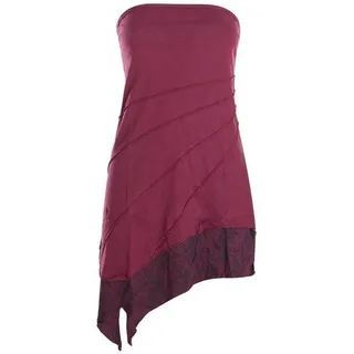 Vishes Sommerkleid Mini Bandeau Kleid Sommerkleid Patchworkkleid Tunika, Boho, Hippie Style rot 36