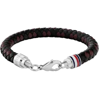 Tommy Hilfiger Geflochtenes Lederarmband schwarz 2790632 Größe 19 cm