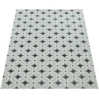 Paco Home In- - Outdoor-teppich Mit Retro-design Balkon Terrasse 3d-web-art In Grau Beige, Grösse:80x150 cm