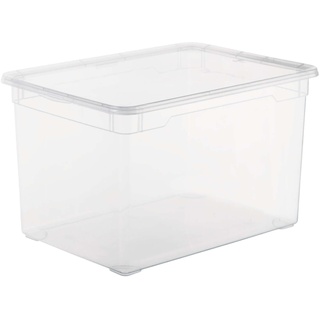 Sundis Clear Box Maxi Aufbewahrungsbox 46 l mit Deckel, Kunststoff (PP), transparent, 46 Liter (55 x 37,5 x 32 cm)