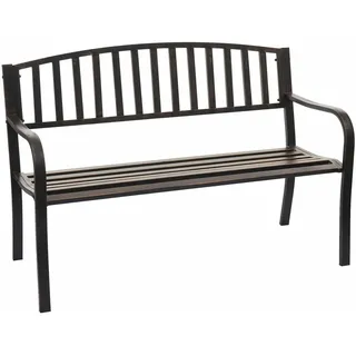 Sitzbank HWC-F43, Parkbank Gartenbank, pulverbeschichteter Stahl, vintage bronze