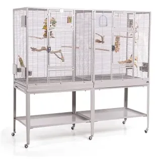 Montana Vogelkäfig Madeira Double 165 x 56 x 158 cm hellgrau