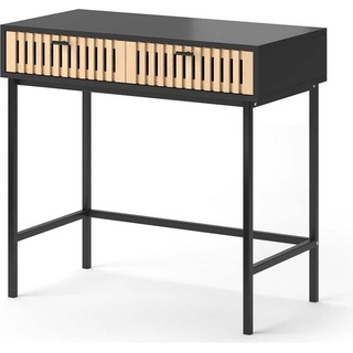 Vicco, Schreibtisch, Schreibtisch Bamboo, Schwarz/Holz, 80 x 40 cm (40 x 80 x 75 cm)