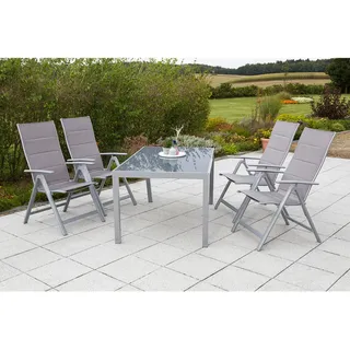 Merxx Amalfi Gartentisch 150 x 90 x 72 cm graphit/silber