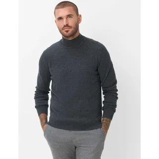 Strickpullover BRAX "Style BEN", Herren, Gr. M (50), grau (dunkelgrau), Strick, 90% Schurwolle, 10% Kaschmir, Pullover Strickpullover