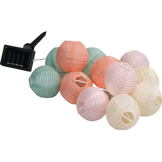 Dehner Lampion Kunststoff L 220 cm 12 LED warmweiß bunt