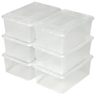 Tectake Schuhbox 33 x 23 x 12 cm 12-tlg. transparent