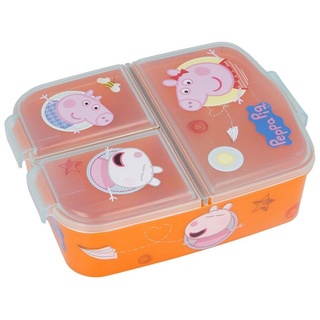 Stor Lunchbox Kinder Brotdose mit Unterteilung 3 Fächer Brotbox Brotbüchse, Kunststoff, (1-tlg) orange