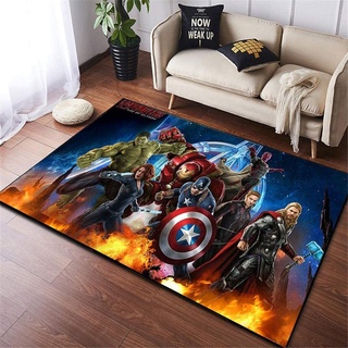 BILIVAN Avengers Carpet Marvel Fußmatte Teppich Captain America Teppich Wohnzimmer Schlafzimmer Fußmatte Anti-Rutsch-Matte Cartoon Geschenk (140 x 200 cm)