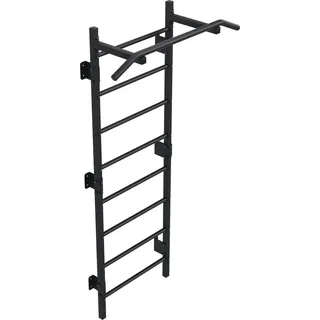 QLS Sprossenwand Kletterwand Klimmzugstange Klettergerüst 8 Sprossen bis 280 kg 6810 – Schwarz