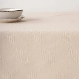 Belum Tischdecke, schmutzabweisend, Jacquard, Größe 240 x 155 cm, schmutzabweisend, extra weich, Ecru, 70% Baumwolle, 30% Polyester, Modell 31990C
