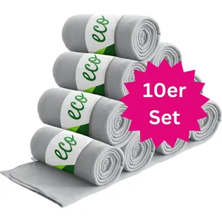 wometo 10er Set ECO Fleecedecke aus 100% recyc. Material 130x160 hellgrau