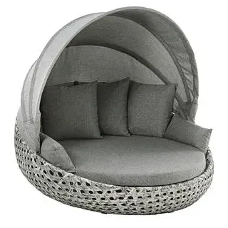 Dehner Sunlounger Miami, Weiß, Grau