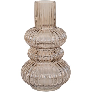 Vase, Braun, Glas, 25 cm, zum Stellen, auch für frische Blumen geeignet, Dekoration, Vasen, Glasvasen