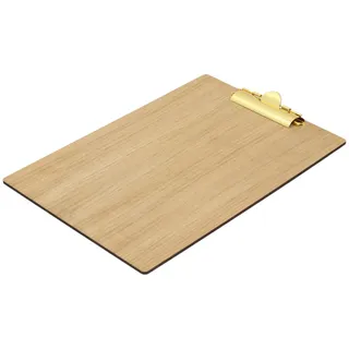 Clipboard Holz Eiche Tischset A5 mit GOLD Clip