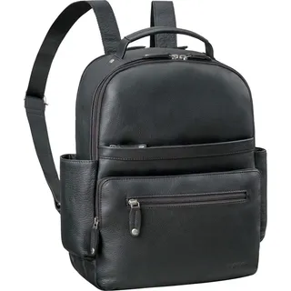 ROYALZ "New Orleans" Leder Rucksack für Herren und Damen Echtleder Mittel-Groß - als 13 - 14 Zoll Laptoprucksack Lederrucksack für Business Schu... - Schwarz