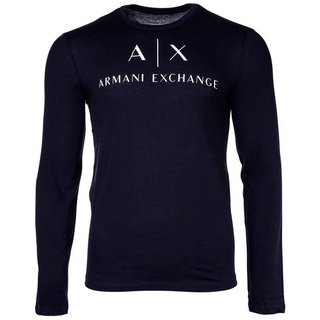 ARMANI EXCHANGE T-Shirt Herren Langarmshirt - Longsleeve, Rundhals, Logo blau XL
