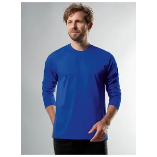 TRIGEMA T-Shirt "TRIGEMA Langarmshirt aus 100% Baumwolle", Herren, Gr. XXL, blau (royal), Single Jersey, 100% Baumwolle, Basic, lang, Rundhals, Shirts T-Shirt