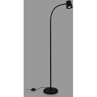 BRILONER – Stehlampe als Deko im Wohnzimmer und Leselampe, Schwenkbare Lampe, Wohnzimmerlampe, Fußtaster, Indirekte Beleuchtung, Schwarz