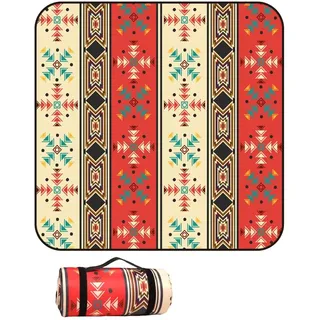 Treer Picknickdecke Wasserdicht isoliert Campingdecke Stranddecke Böhmischer Stil Faltbar Klein Groß Picknickmatte, für Outdoor Strand Camping Wandern Ausflüge (150x150 cm,Stil 1)