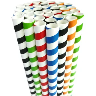 Morneve Bubble Tea Strohhalme Papier Boba Strohhalm Dicke für Popping Boba Fruchtperlen Smoothies Milchshake Jumbo Tapioka Perlen Kompostierbar Einweg Trinkhalme BPA-frei 12mm breit 50pcs bunt