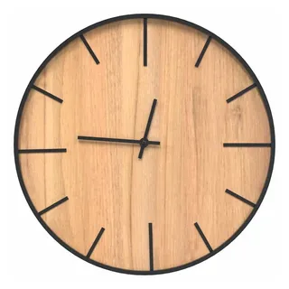 furnicato Uhr Rustikale Wanduhr 39 x 4 cm in Braun mit Massivholz und Eisen braun
