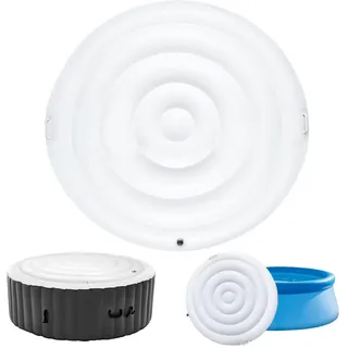Runde Whirl-poolabdeckung, Aufblasbare Badewannenabdeckung Mit Griffen, Premium Energiesparende Whirl-Pooldeckel, Universelle Aufblasbare Whirlpool-Abdeckung (Runde-135CM)
